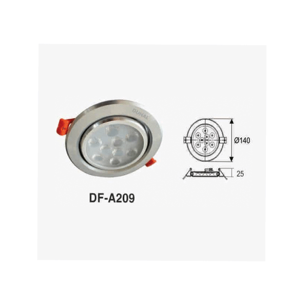 Đèn led âm trần 9W, KT khoét lỗ 124 mm