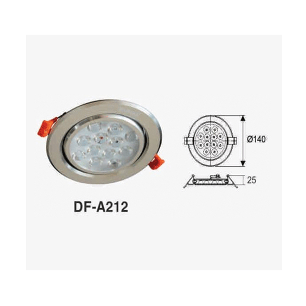 Đèn led âm trần 12W, KT khoét lỗ 124mm