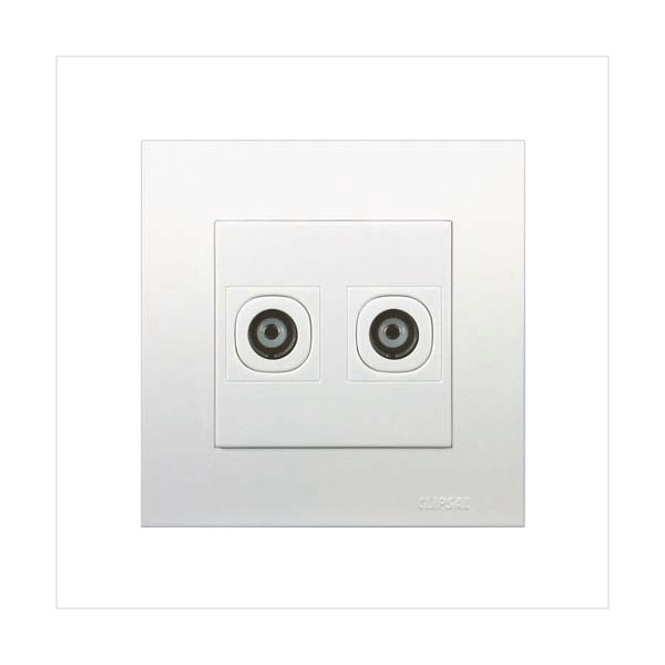 Bộ ổ cắm TV đôi  - trắng