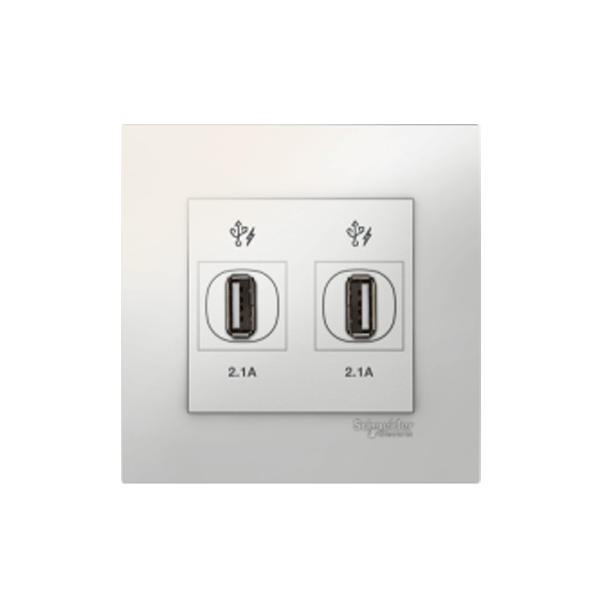 Bộ ổ cắm sạc USB đôi - trắng