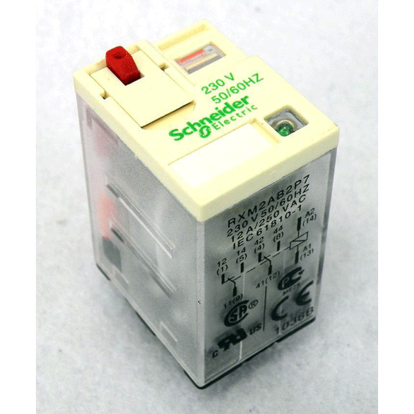 MINIATURE RELAY LED 2C/O 230VAC