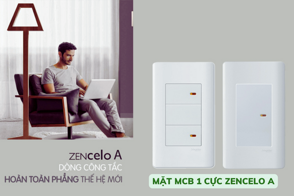 Mặt cho MCB 1 cực màu trắng Zencelo A Schneider