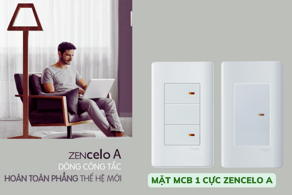 Mặt cho MCB 1 cực màu trắng Zencelo A Schneider 