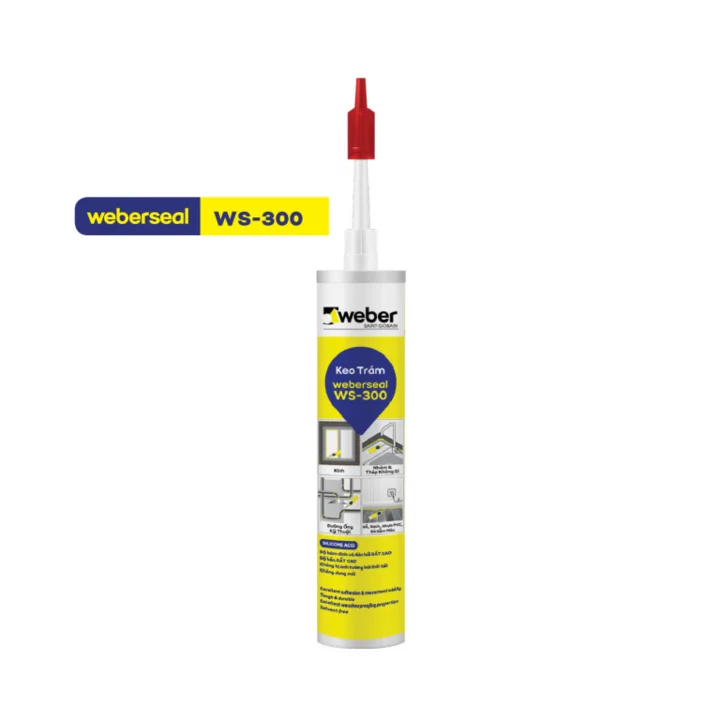 Keo Silicon Weberseal WS-300 cao cấp gốc Acid trắng sữa