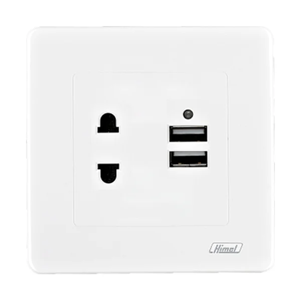 Ổ cắm đơn 2 chấu + 2USB