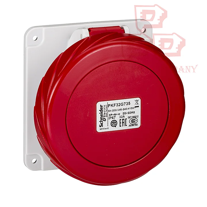 Ổ cắm âm thẳng IP67 16A 4P+E 400V
