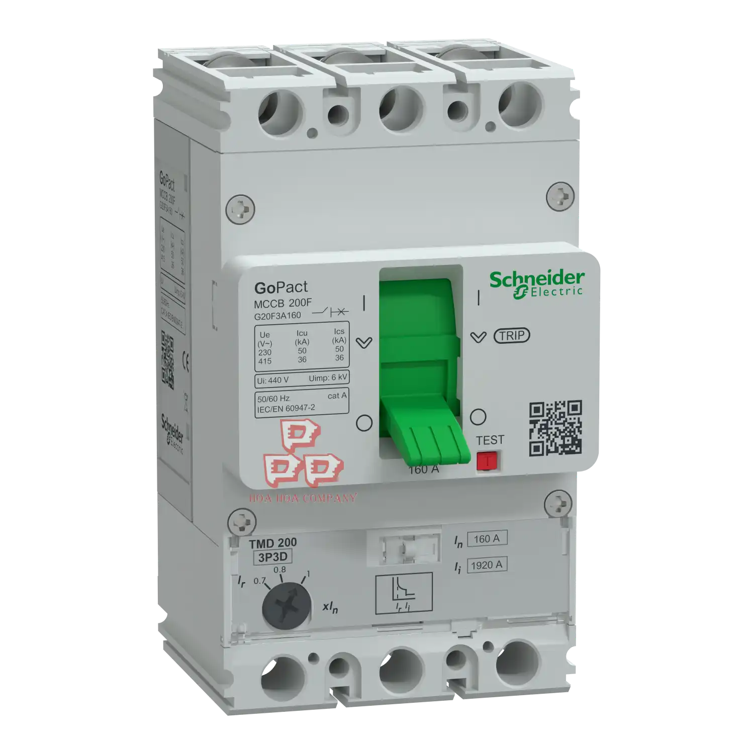 Aptomat MCCB 3P 250A 25kA Chỉnh dòng