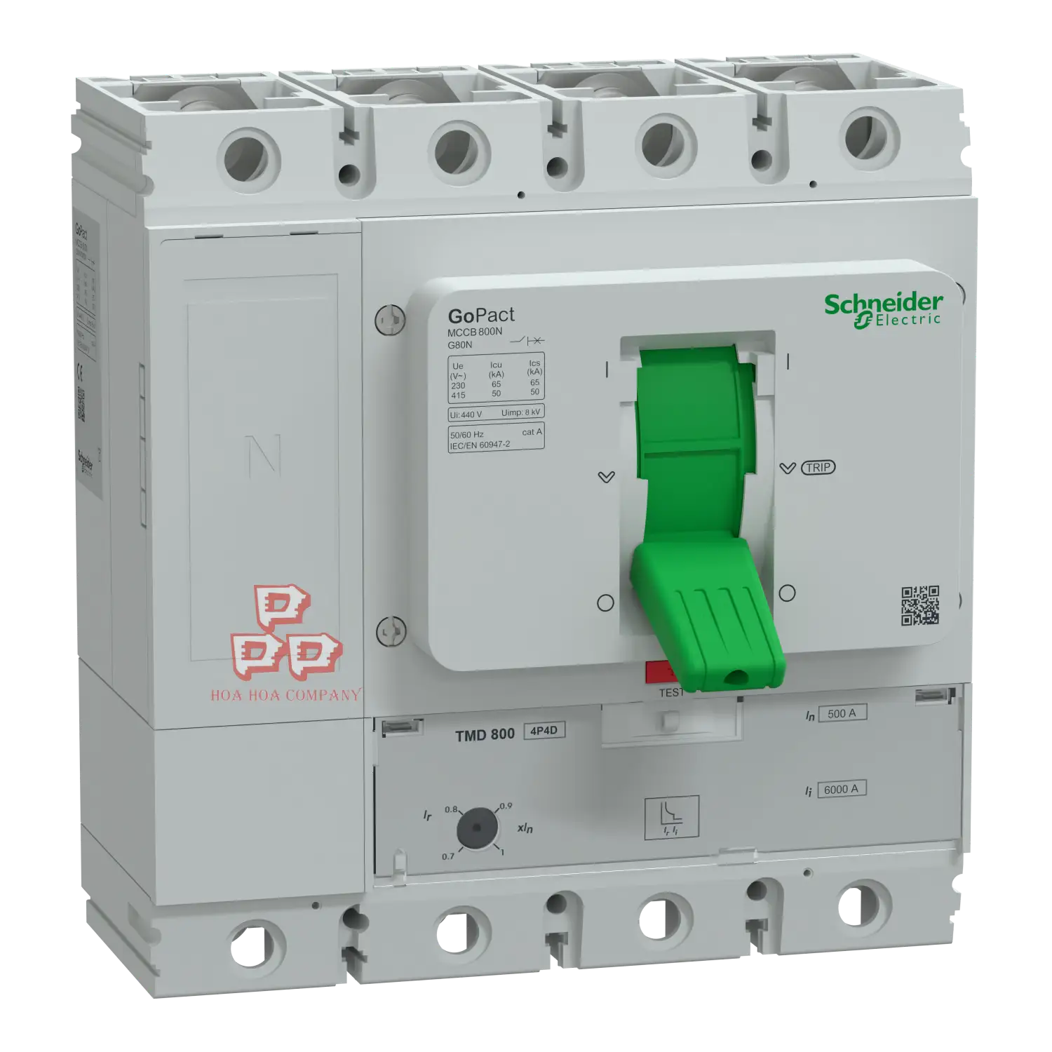 Aptomat MCCB 4P 500A 50kA Chỉnh dòng