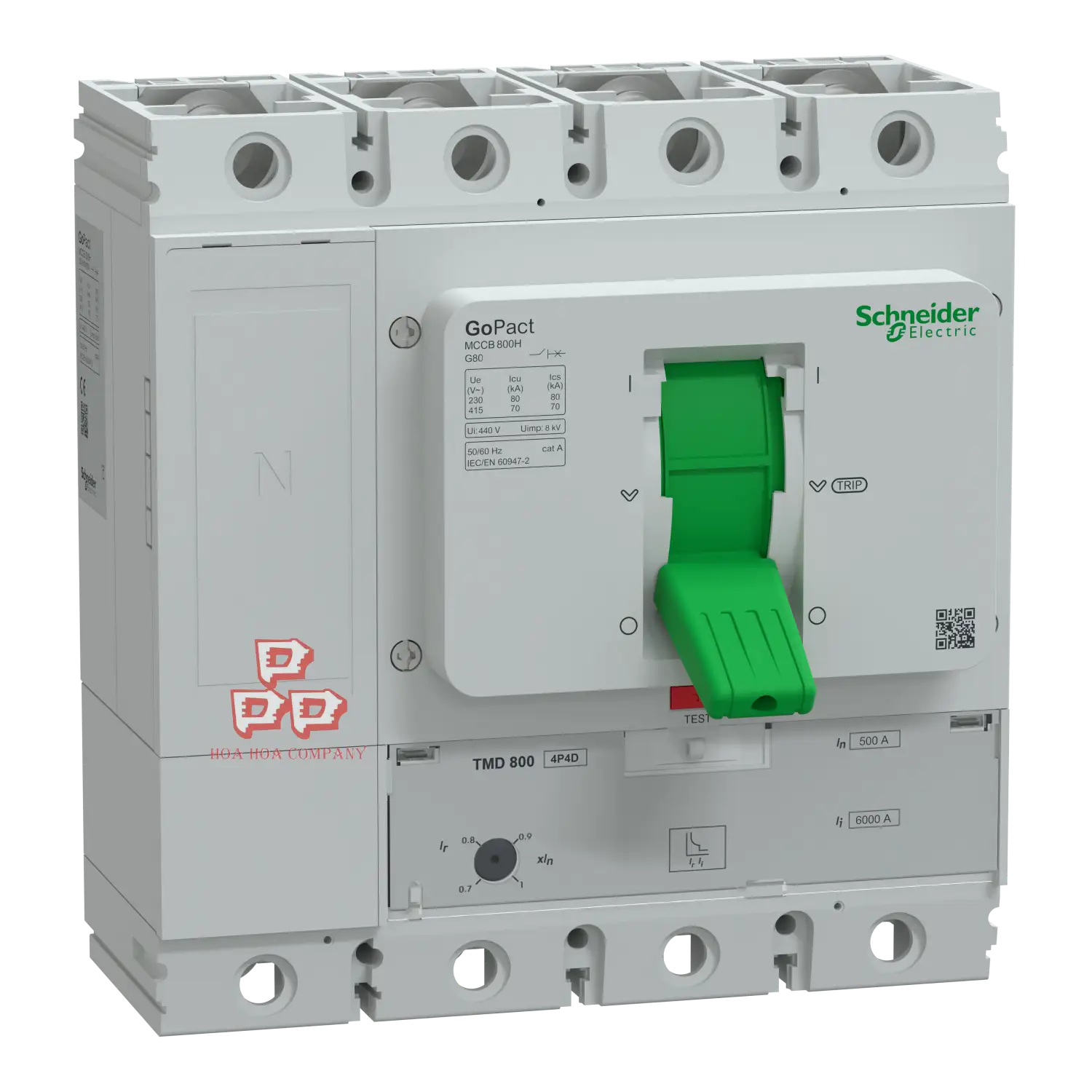 Aptomat MCCB 4P 500A 70kA Chỉnh dòng