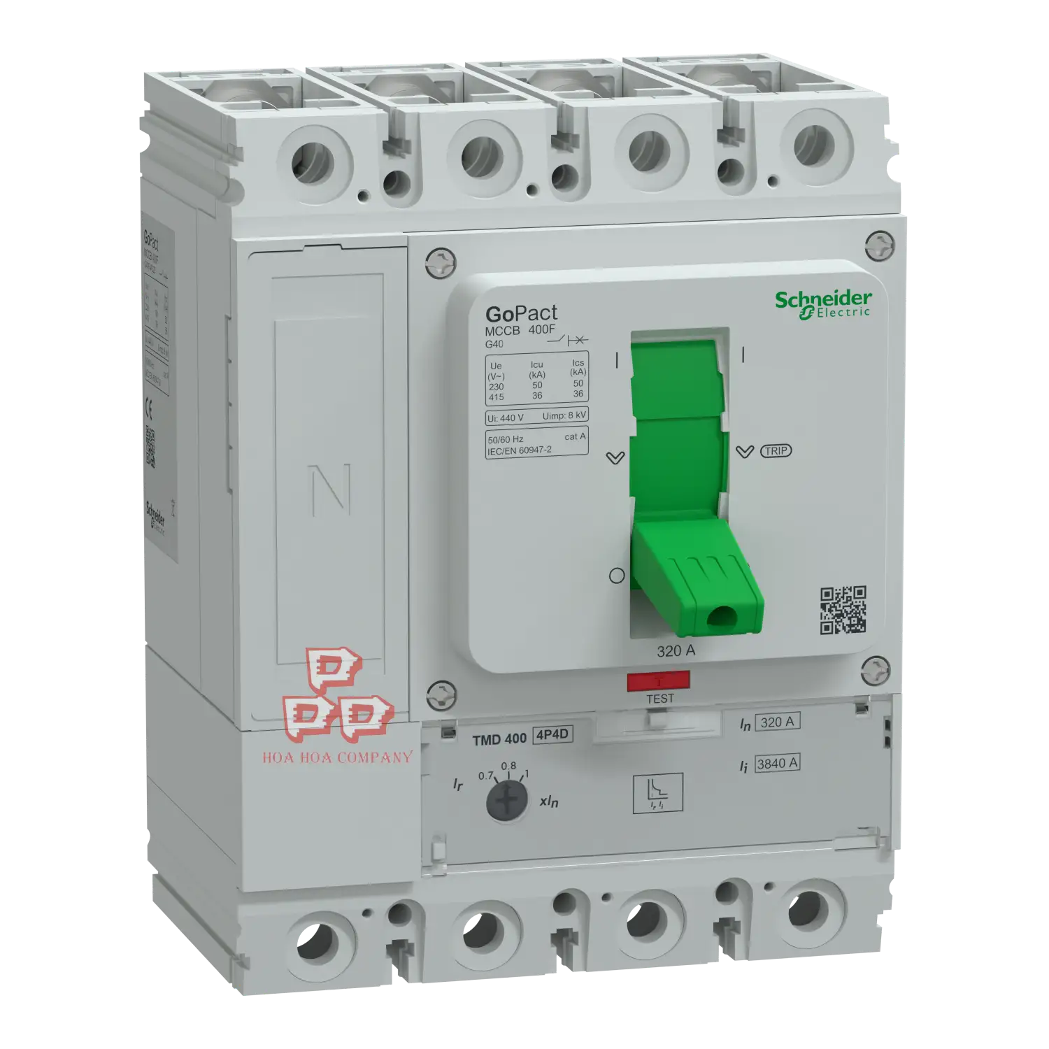 Aptomat MCCB 4P 250A 36kA Chỉnh dòng