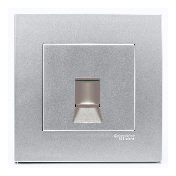 Bộ ổ cắm mạng đơn Cat5e - xám bạc