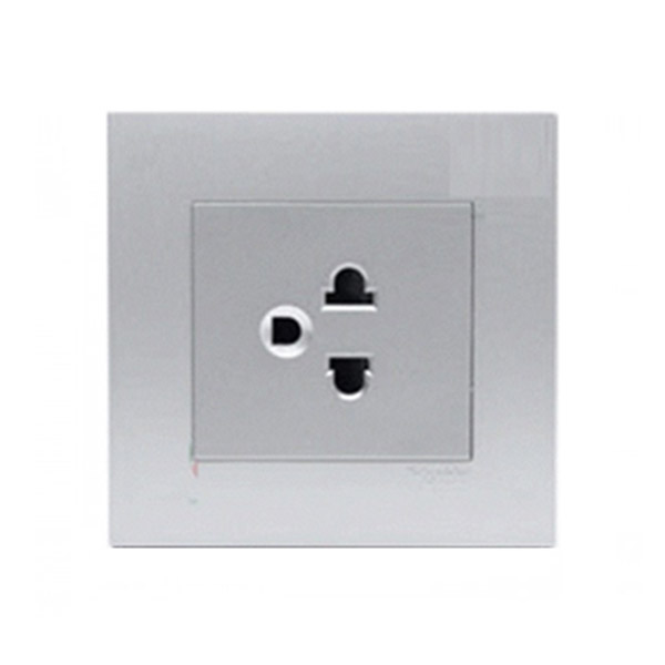 Bộ ổ cắm đơn 3 chấu - xám bạc