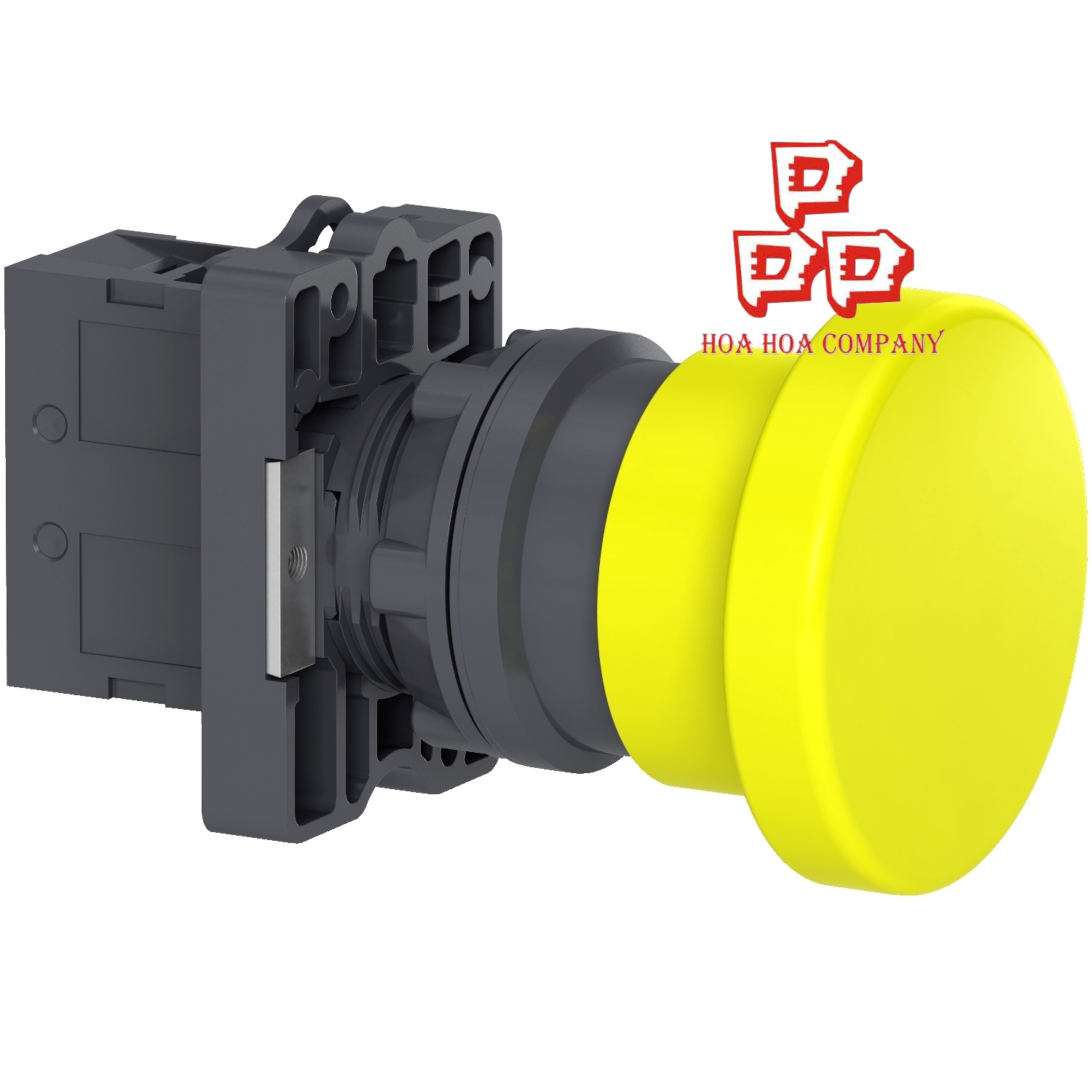 Nut-nhan-tha-dau-nam-Ø22-NO-duong-kinh-Ø40mm-mau-vang-XA2EC51