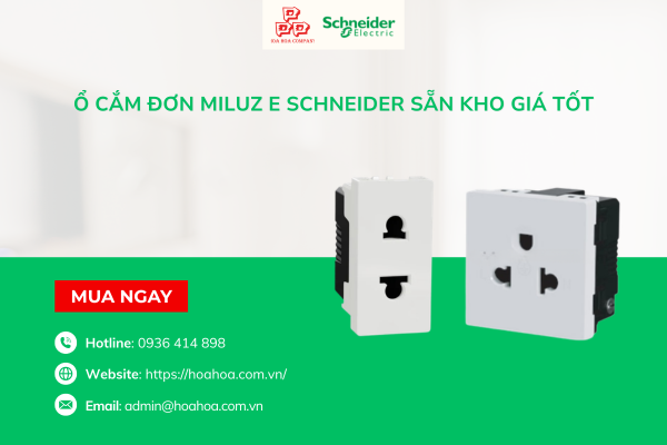  Ổ cắm đơn Miluz E Schneider sẵn kho giá tốt