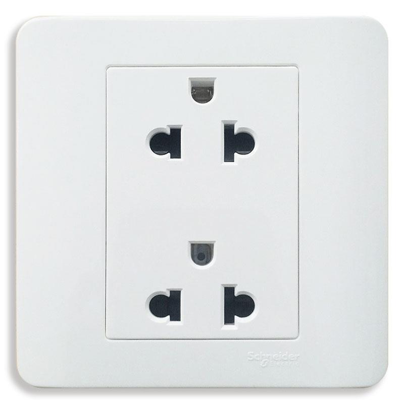 Bộ ổ cắm đôi 3 chấu vuông - trắng