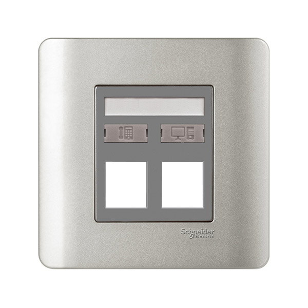 Bộ mặt che đôi ổ cắm mạng - xám