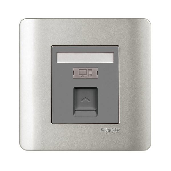 Bộ ổ cắm mạng đơn cat6e - xám