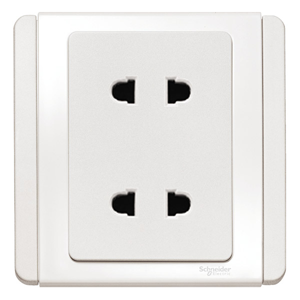 Bộ ổ cắm đôi 2 chấu - trắng