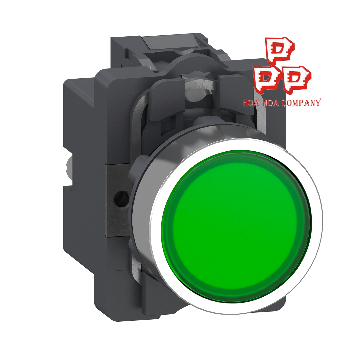 Nút Nhấn Có Đèn Báo, Xanh Lá, 1 NO, 220V