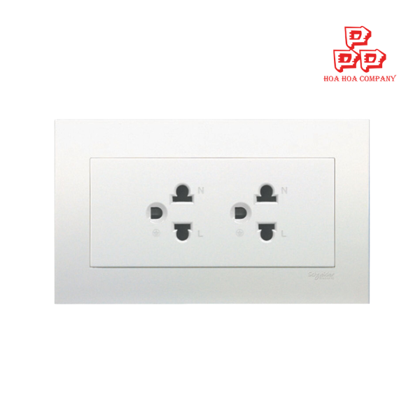 Bộ ổ cắm đôi 3 chấu - trắng