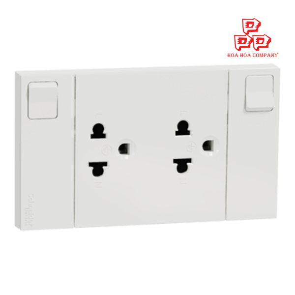 Bộ ổ cắm đôi 3 chấu 16A có công tắc (cắm nhanh)