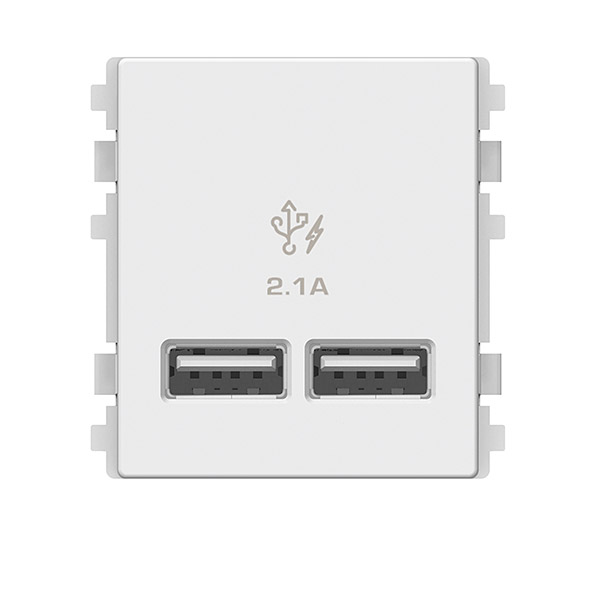 Ổ 2 USB size 2S màu trắng Schneider