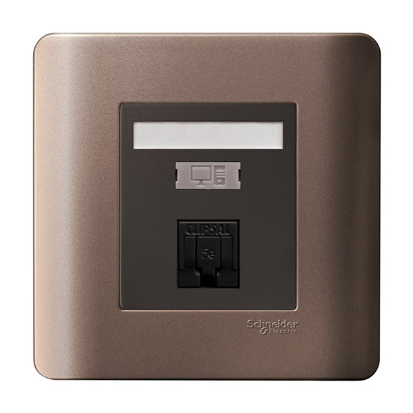 Bộ ổ cắm mạng đơn cat6e + chốt - đồng