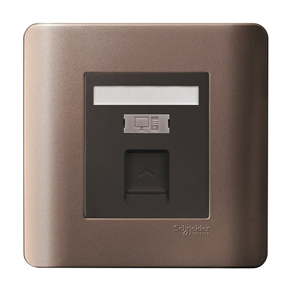 Bộ mặt che đơn ổ cắm mạng - đồng