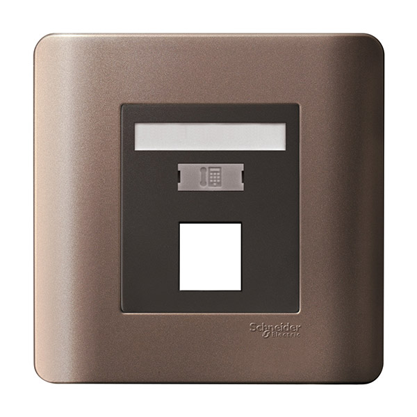 Bộ mặt che đơn ổ cắm mạng - đồng