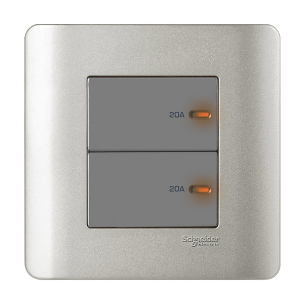 Bộ công tắc đôi 20A - xám
