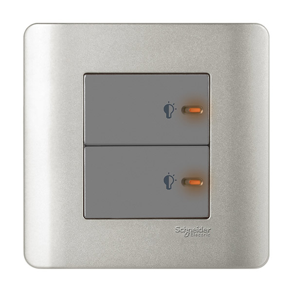 Bộ dimmer đèn đôi 300VA - xám