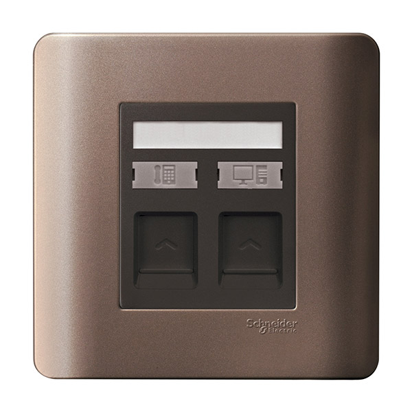 Bộ mặt che đôi ổ cắm mạng - đồng