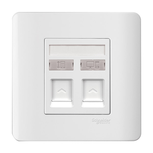 Bộ mặt che ổ cắm đôi - trắng