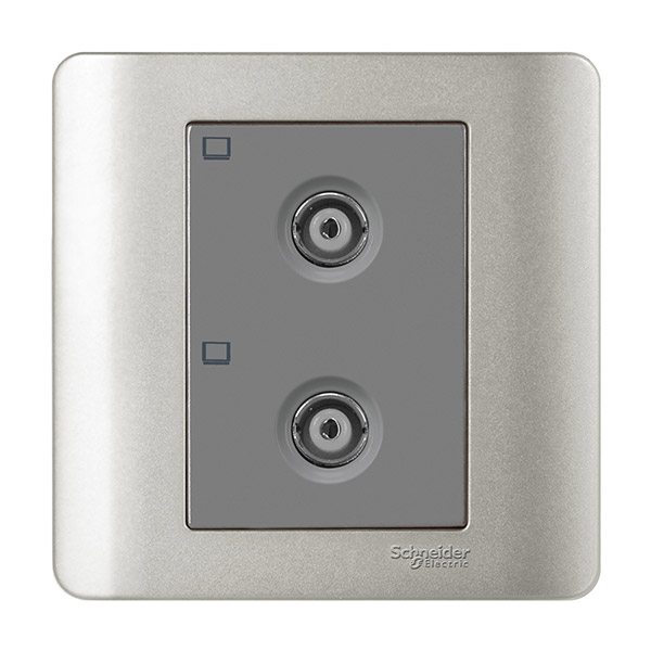 Bộ ổ cắm TV đôi - xám