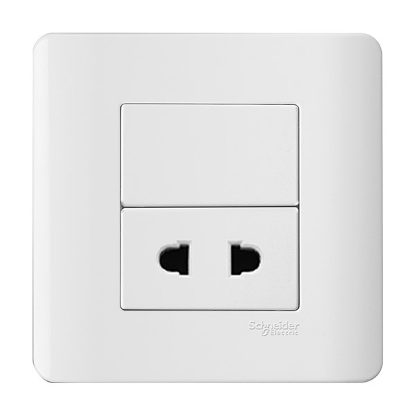 Bộ ổ cắm đơn 2 chấu - trắng