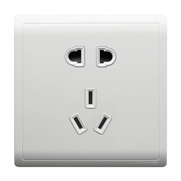 Bộ ổ cắm đơn 2 chấu + ổ cắm đơn 3 chấu kiểu Anh chân chéo - xám