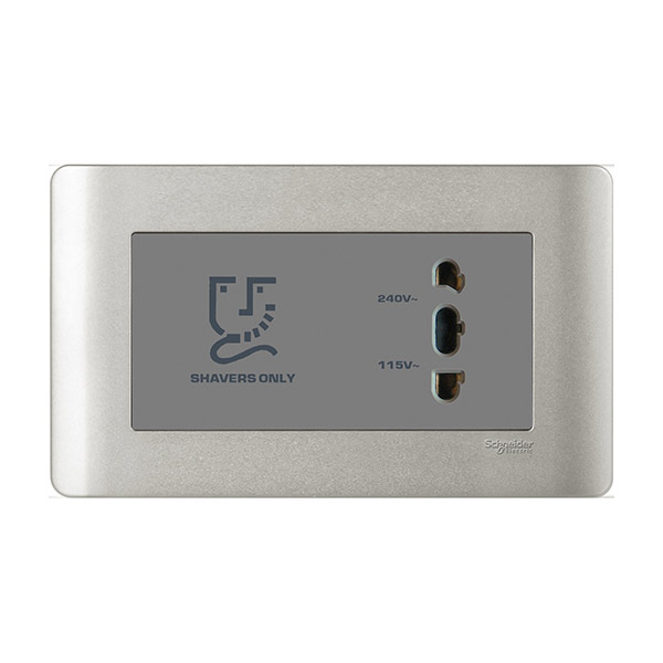 Bộ ổ cắm dao cạo râu, mặt ngang - xám